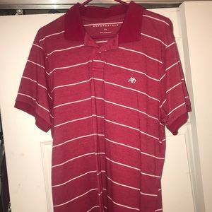 Aeropostale Pink and white striped polo